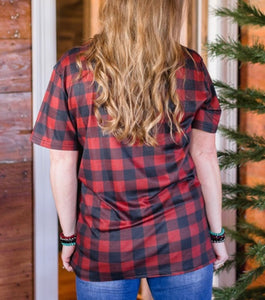 Christmas Tree Plaid Blouse