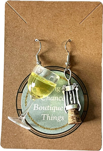 Wine & Corkscrew Earrings