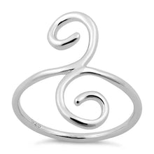 Sterling Silver Double Swirl Ring - size 8