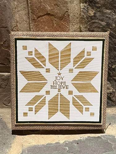Joy, Hope, Believe Wooden Sign