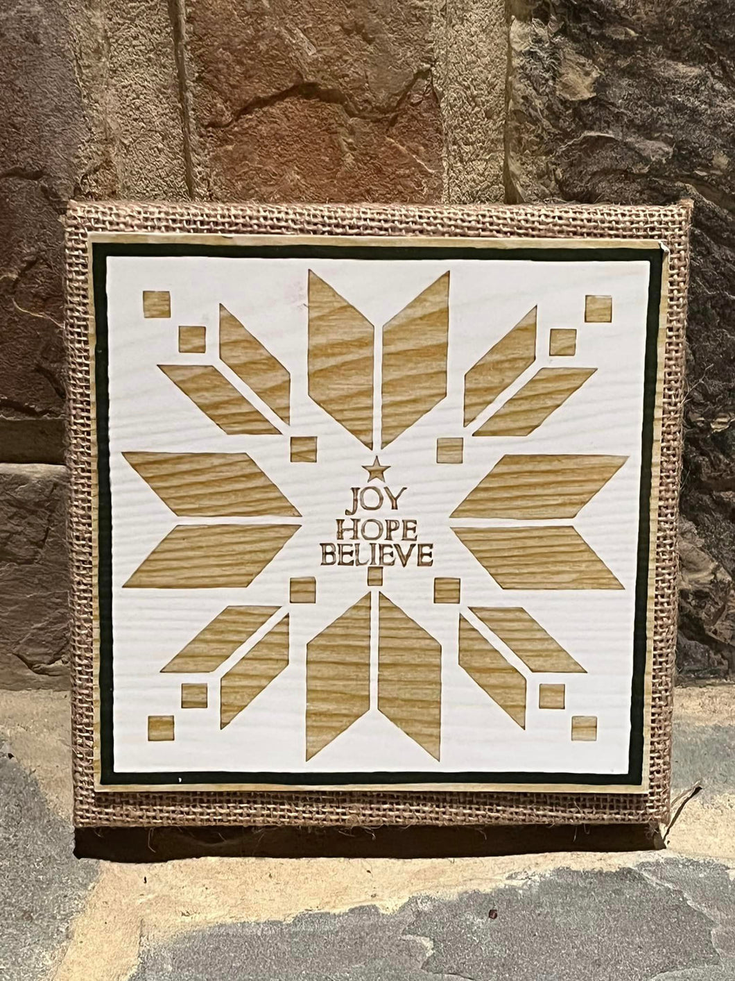 Joy, Hope, Believe Wooden Sign