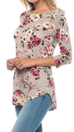 Floral 3/4 Sleeve Blouse