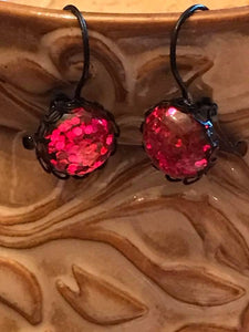 Hot Pink Dangle Earrings