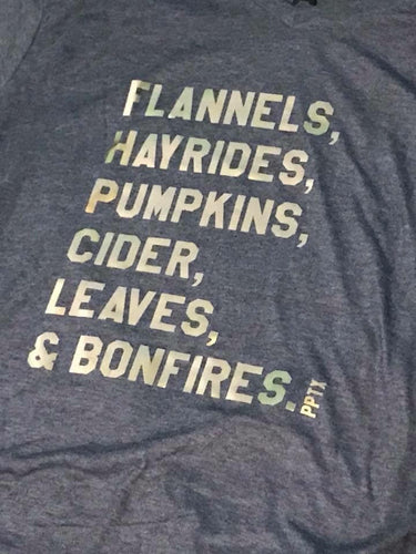 Flannels, Hayrides, Pumpkins Foil Tee