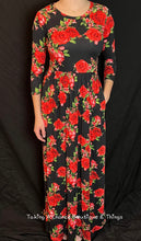 Black & Red Flower Maxi