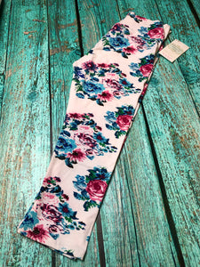 White Floral Capri Leggings (size 2-10)