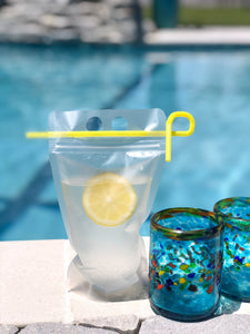 Reusable Beverage Pouches with Straws