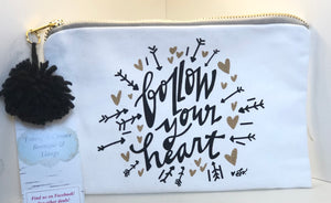 Follow Your Heart Zipper Bag