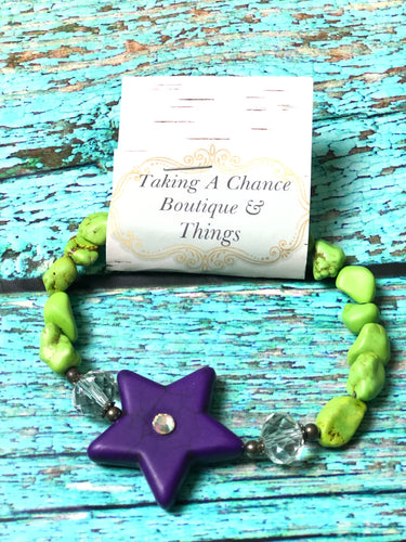 Purple Star & Green Bracelet