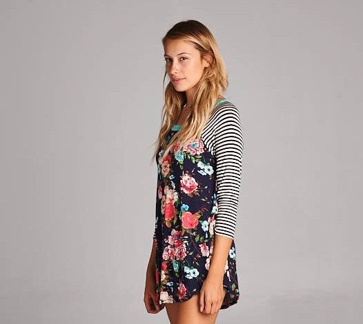 Floral Print Tunic Top