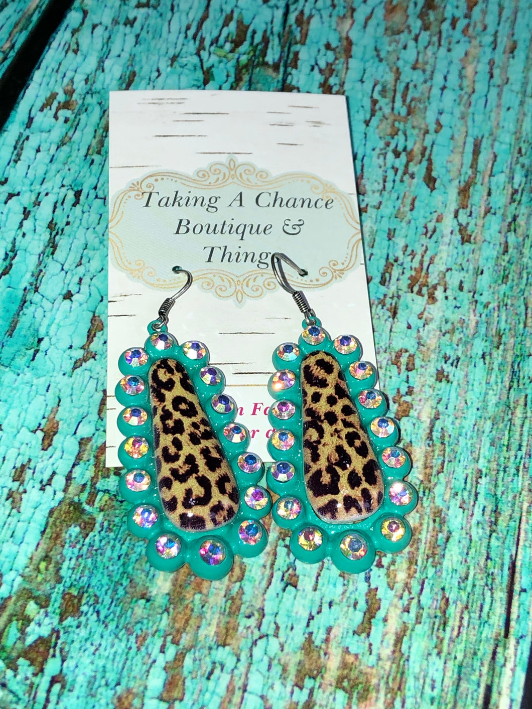 Cheetah & Turquoise Earrings