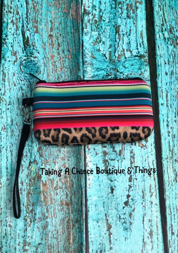 Leopard/Serape Neoprene Bags/Wristlets