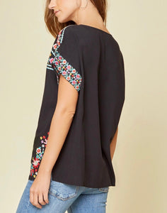 Relaxed Dolman Embroidery Top