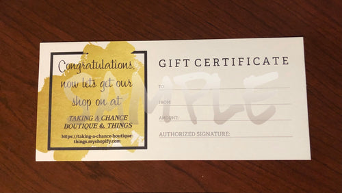 Taking A Chance Boutique Gift Card