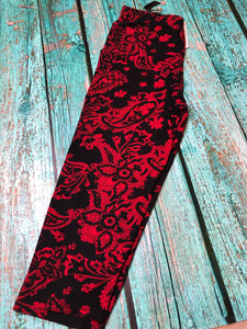 Red & Black Floral Capri Leggings (size 2-10)